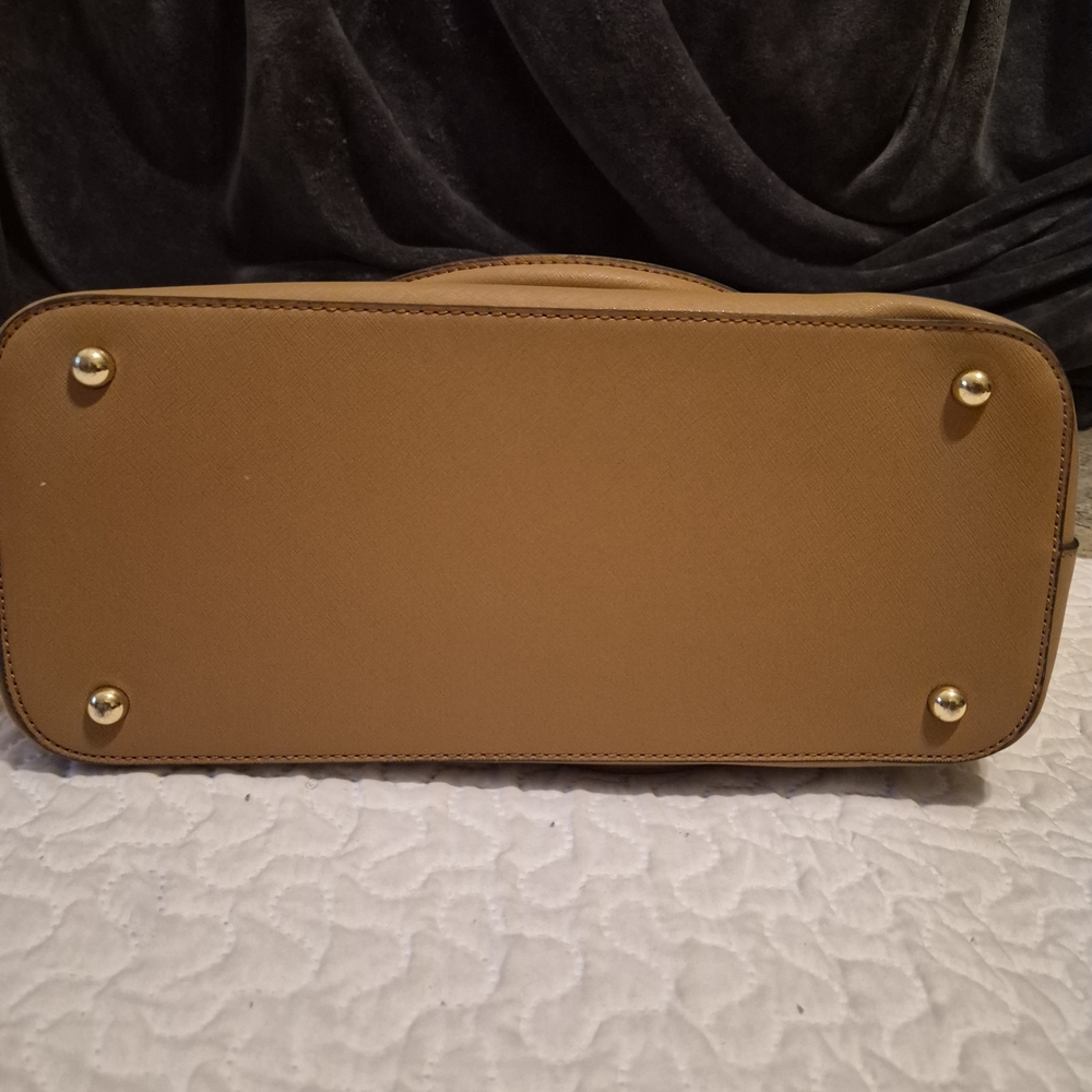Anne Klein Tan and Black Floral Shoulder Bag - Picture 6 of 6